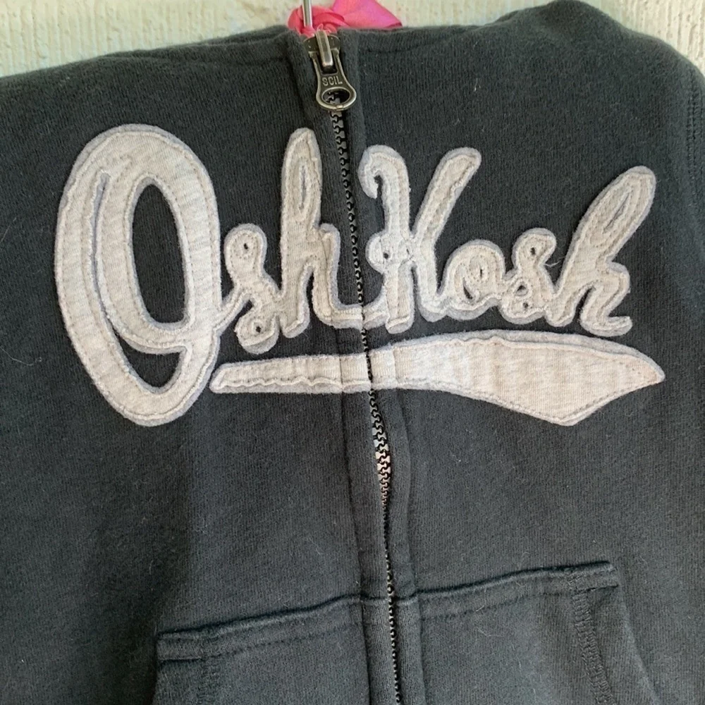 OshKosh B'gosh Black Zip Up Sweatshirt Jacket sz 3T